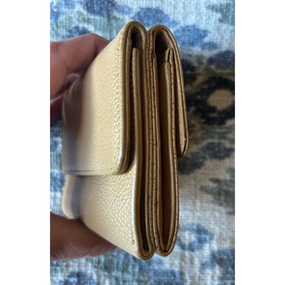 Chanel Beige Caviar CC Logo Trifold Compact Wallet - Picture 4 of 11